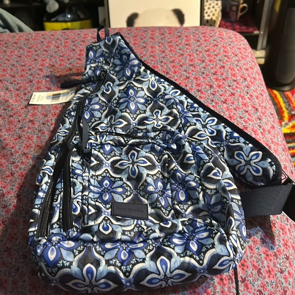Vera Bradley Sling Backpack Raindrop Medallion NWT